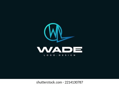 Resumen Diseño del logotipo de la letra inicial W y L. Logotipo WL en concepto de degradado azul. Logotipo adecuado para empresas o tecnologías