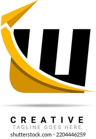 Resumen del logotipo de la letra inicial W. Aislamiento negro y amarillo sobre fondo blanco. Usable para la identidad de una empresa, viajes, negocios y logotipos de marca. Elemento de plantilla de diseño de logotipo de vector plano