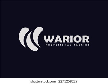 Abstract Initial Letter W Logo. Geometric Water Drop Rounded Shape Letter W isolated on Dark Background. Usable for Business and Technology Logos. Flat Vector Logo Design Template Element