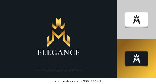 Resumen Diseño de la letra inicial W y M en un elegante gradiente dorado. Plantilla de diseño de logotipo de monograma de WM. Símbolo gráfico de alfabeto para identidad empresarial