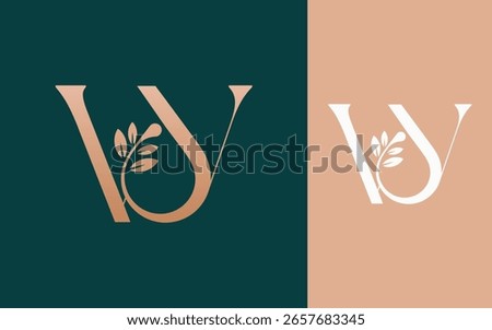 Abstract Initial letter W with natural oils logo design vector illustration