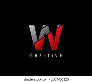 Abstract Initial Letter W Technology logo icon vector design concept.