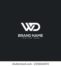 Abstract initial letter WD DW logo design template - vector.