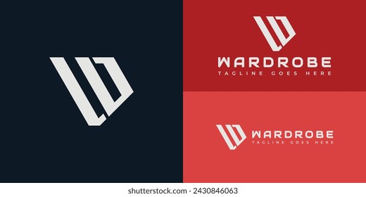 Abstract initial letter WD or DW logo in white color presented with multiple background colors. The logo is suitable for aport apparel brand logo design inspiration templates.