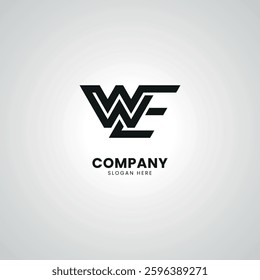 Abstract Initial Letter WE EW Modern Unique Logo Design Vector.