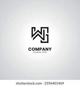 Abstract Initial Letter WG GW Modern Unique Logo Design.