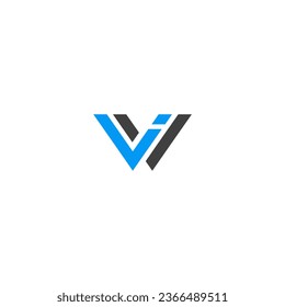  Abstract initial letter WI or IW logo