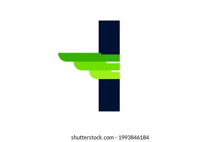 Abstract Initial Letter I Wing and Strip Monogram Logo. Usable for Business and Branding Logos.