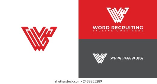 Resumen Letra inicial WR o RW triángulo monograma moderno logotipo fresco en color rojo aislado en múltiples fondos. Letra WR logo aplicado para la contratación de empresas y el diseño del logotipo de la empresa de tecnología