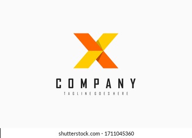 Abstract Initial Letter X Logo. Geometric Arrow Origami Style. Usable for Business and Technology Logos. Flat Vector Logo Design Template Element.