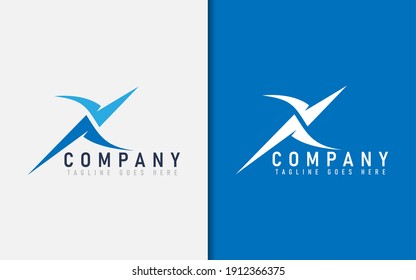 Resumen Diseño del logotipo de la letra inicial X. La letra X hecha de 2 formas modernas. Usable Para Empresas, Tecnología, Deportes, Servicio, Empresa Comunitaria. Ilustración del logotipo del vector.