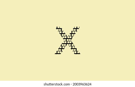 Abstract Initial Letter X Logo. BLACK BOX Shape Combination with Negative Space Letter inside. Usable for Business and Technology Logos. Flat Vector Logo Design Template Element.