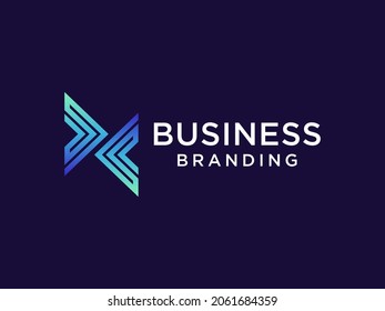 Abstract Initial Letter X Logo. Geometric Arrow Origami Style. Usable for Business and Technology Logos. Flat Vector Logo Design Template Element. 