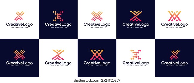 Abstract initial letter X logo design, vector template, design for your business company