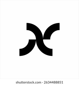 Abstract initial letter X or N logo design with infinity concept.