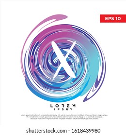 abstract initial letter x watercolor logo. modern icon, template design