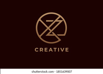 Abstract initial letter X and Z logo,usable for branding and business logos, Flat Logo Design Template, vector illustration