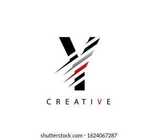 Abstract Initial Letter Y Fast Technology logo icon vector design concept.