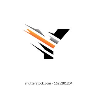 Abstract Initial Letter Y Fast Technology logo icon vector design concept.