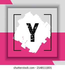 Abstract initial letter Y logo with brush stroke element, Dirty artistic design element, Brush Texture Strokes vector