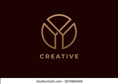 Abstract initial letter Y and Y logo,usable for branding and business logos, Flat Logo Design Template, vector illustration