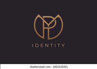 Abstract initial letter Y and P logo,usable for branding and business logos, Flat Logo Design Template, vector illustration