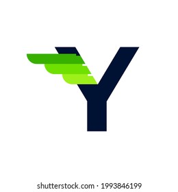 Abstract Initial Letter Y Wing and Strip Monogram Logo. Usable for Business and Branding Logos.