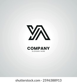 Abstract Initial Letter YA AY Modern Unique Logo Design Vector.
