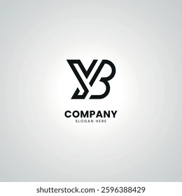 Abstract Initial Letter YB BY Modern Unique Logo Design Vector.