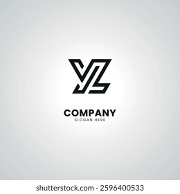 Abstract Initial Letter YL LY Modern Unique Logo Design Vector.