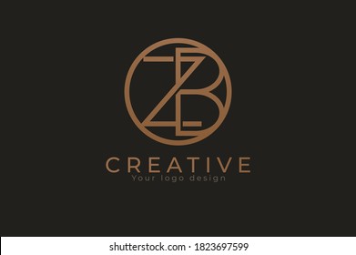 Abstract initial letter Z and B logo,usable for branding and business logos, Flat Logo Design Template, vector illustration