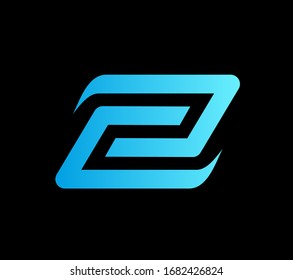 Abstract Initial Letter Z Logo With Creative Geometry. Vector template