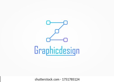 Abstract Initial Letter Z Logo. Blue Gradient Linear Geometric Style isolated on White Background. Usable for Business and Technology Logos. Flat Vector Logo Design Template Element.