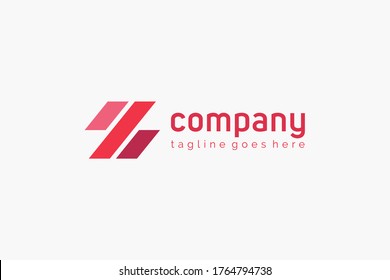 Resumen Logotipo de la letra inicial Z. Estilo geométrico rojo aislado en fondo blanco. Usable para logotipos de empresas y marcas. Elemento de plantilla de diseño de logotipo de vectores planos