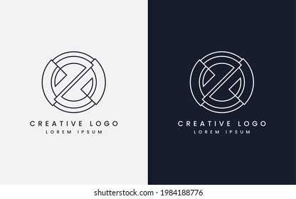 Resumen Logotipo de letra inicial Z con diseño de logotipo combinado de líneas geométricas de línea radial moderna. Usable para el logotipo de la empresa de negocios y tecnología.