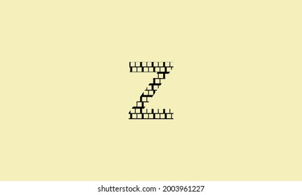 Abstract Initial Letter Z Logo. BLACK BOX Shape Combination with Negative Space Letter inside. Usable for Business and Technology Logos. Flat Vector Logo Design Template Element.