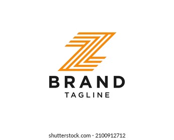 Abstract Initial Letter Z Logo. Orange Geometric Style isolated on White Background. Usable for Business and Branding Logos. Flat Vector Logo Design Template Element