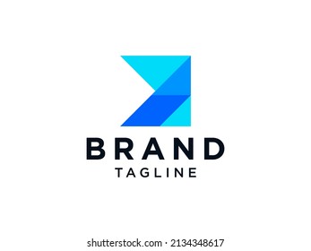 Abstract Initial Letter Z Logo. Blue Geometric Shape Origami Style isolated on White Background. Use for Business and Branding Logos. Flat Vector Logo Design Template Element.