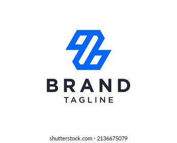 Abstract Initial Letter Z Logo. Blue Geometric Shape Arrow Style isolated on White Background. Usable for Business and Branding Logos. Flat Vector Logo Design Template Element.