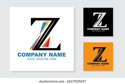 Letra inicial abstrata logotipo Z. Estilo Geométrico. Pode ser usado para logotipos de marca e comerciais. Elementos de modelo de design de logotipo de vetor