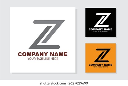 Logo Abstractas de la letra inicial Z. Estilo geométrico. Puede ser utilizado para el logotipo del negocio y de la marca. Elementos de Plantilla de diseño de logotipo de Vector