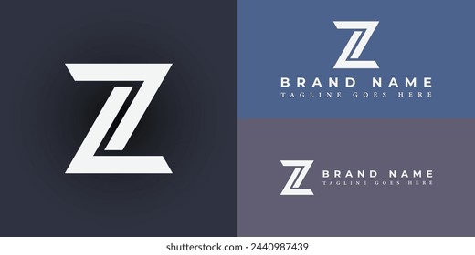 Logo de la letra inicial abstracta Z o ZZ. Estilo de Origami de forma geométrica aislado en múltiples colores de fondo. El logotipo se puede utilizar para logotipos de empresa y de marca. Elemento de plantilla de diseño de logotipo de vector plano