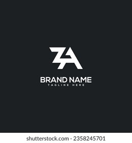 Abstrakter Anfangsbuchstabe ZA AZ Logo Design Vorlage - Vektorgrafik.