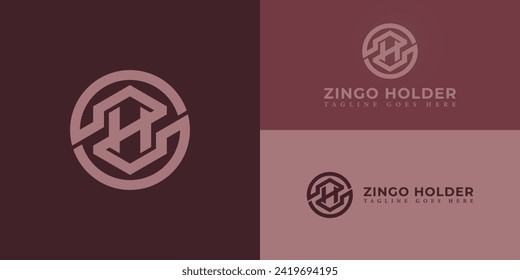 Abstract initial letter ZH or HZ logo on soft red color isolated on multiple deep red background applied for roofing company logo also suitable for the brands or companies have initial name HZ or ZH.