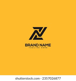 Resumen de la letra inicial plantilla de diseño del logotipo ZN NZ - vector.