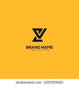 Abstract initial letter ZV VZ logo design template - vector.
