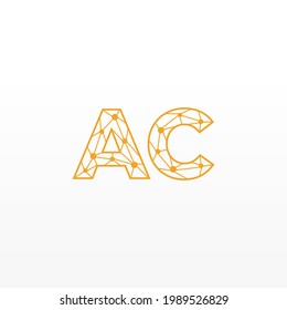 Abstract Initial Letters AC Logo. Line Style isolated. Usable for Business and Technology Logos. Flat Vector Logo Design Template Element.