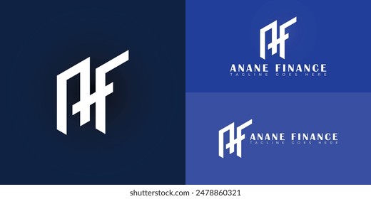 Letras iniciales Abstractas AF o FA logo en color blanco aislado en múltiples colores de fondo. El logotipo es adecuado para Plantillas de inspiración de ilustración de diseño de Vector de logotipo financiero y contable.