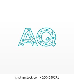 Abstract Initial Letters AQ Logo. Line Style isolated. Usable for Business and Technology Logos. Flat Vector Logo Design Template Element.