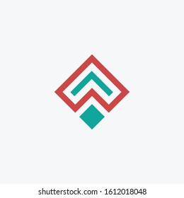 abstract Initial letters AW diamond shape mono line logo. logo line geometry with connect concept.  - vector